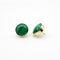 Boucles d'oreilles Signature - Boucles d’oreilles boutons en or 14 carats et malachite 58 Facettes