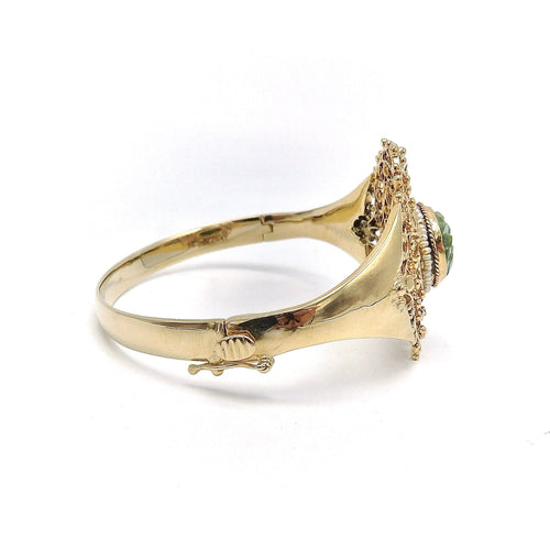 Bracelet Signature - Bracelet manchette en or 14K, jade vert et perles de culture 58 Facettes