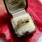 Bague 55 Bague cinq pierres en or 18K et diamants taille Old Mine 58 Facettes A1001A