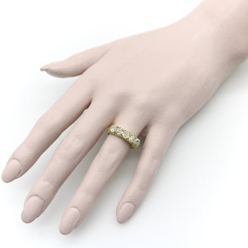 Bague 55 Bague cinq pierres en or 18K et diamants taille Old Mine 58 Facettes A1001A