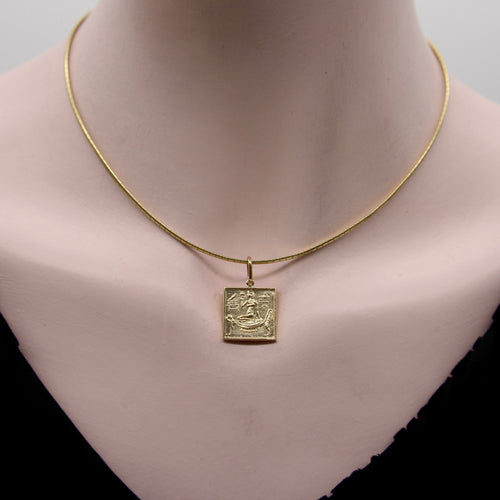Pendentif Pendentif ingot carré style Egyptian Revival en or 14K 58 Facettes