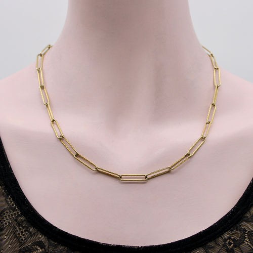 Collier Collier - Chaîne maille trombone en or jaune 14k 58 Facettes
