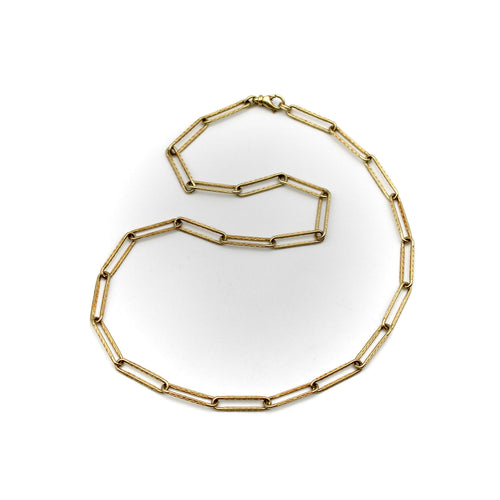 Collier Collier - Chaîne maille trombone en or jaune 14k 58 Facettes