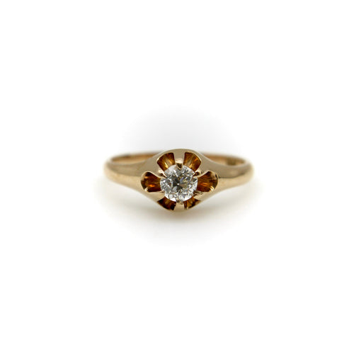Bague Bague victorienne en or 14K avec diamant taille ancienne 58 Facettes