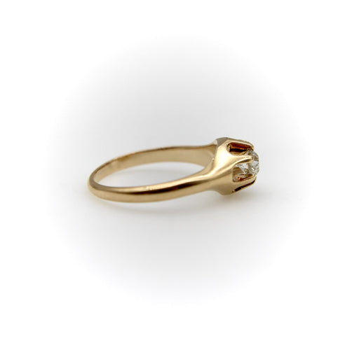 Bague Bague victorienne en or 14K avec diamant taille ancienne 58 Facettes