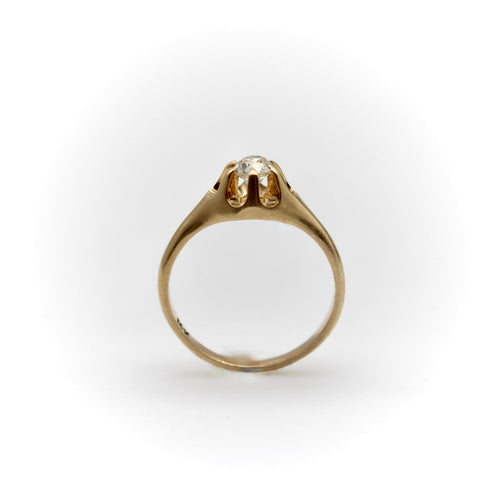 Bague Bague victorienne en or 14K avec diamant taille ancienne 58 Facettes