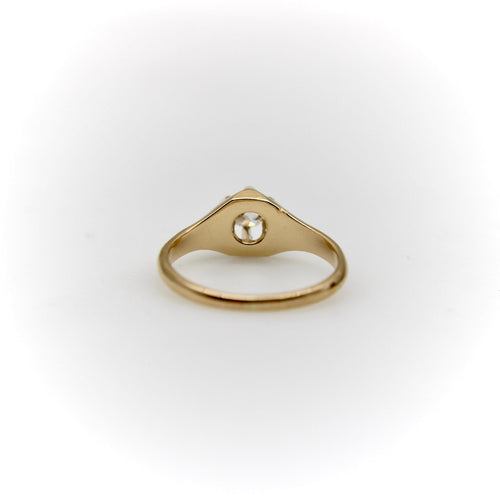 Bague Bague victorienne en or 14K avec diamant taille ancienne 58 Facettes