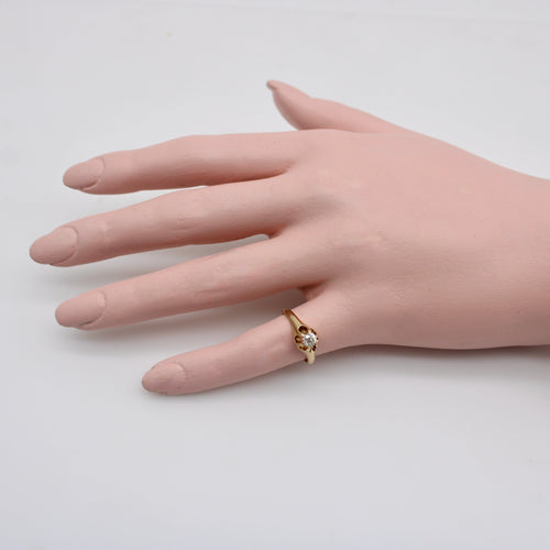 Bague Bague victorienne en or 14K avec diamant taille ancienne 58 Facettes