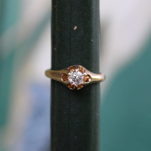 Bague Bague victorienne en or 14K avec diamant taille ancienne 58 Facettes