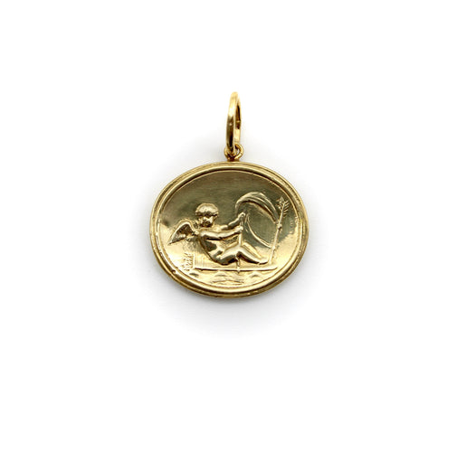 Pendentif Médaille intaille Cupidon - Pendentif en or 14 carats 58 Facettes