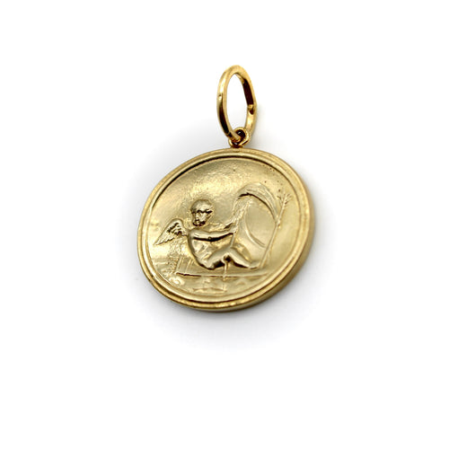 Pendentif Médaille intaille Cupidon - Pendentif en or 14 carats 58 Facettes