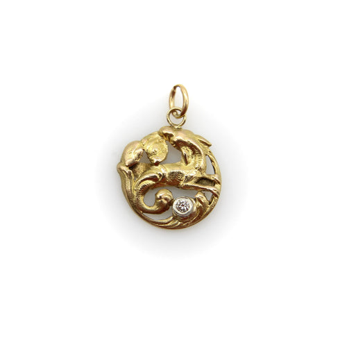 Pendentif Pendentif victorien en or 18k avec diamant taille ancienne 58 Facettes