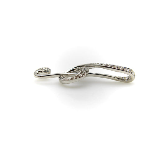 Pendentif Vintage - Pendentif clé de sol en or blanc 18k et diamants 58 Facettes