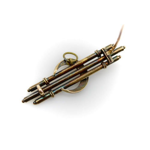Broche Époque victorienne - Broche croissant de lune en or 15K et perles 58 Facettes