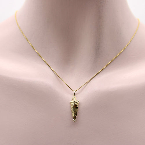 Pendentif Signature Collection - Pendentif flèche allongée en or jaune 14k 58 Facettes