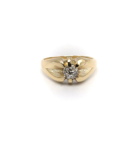 Bague 54 Bague victorienne en or 14 carats avec diamant taille old mine 58 Facettes