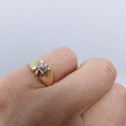 Bague 54 Bague victorienne en or 14 carats avec diamant taille old mine 58 Facettes