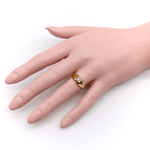 Bague 54 Bague victorienne en or 14 carats avec diamant taille old mine 58 Facettes