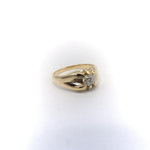 Bague 54 Bague victorienne en or 14 carats avec diamant taille old mine 58 Facettes