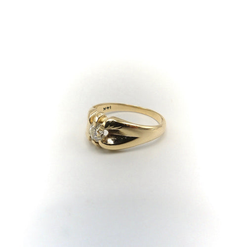 Bague 54 Bague victorienne en or 14 carats avec diamant taille old mine 58 Facettes