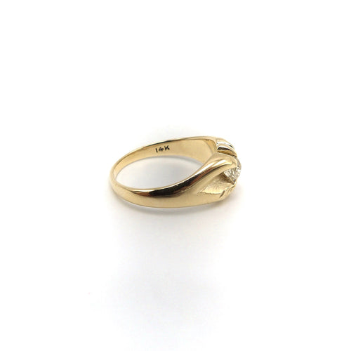 Bague 54 Bague victorienne en or 14 carats avec diamant taille old mine 58 Facettes