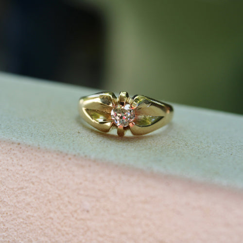 Bague 54 Bague victorienne en or 14 carats avec diamant taille old mine 58 Facettes