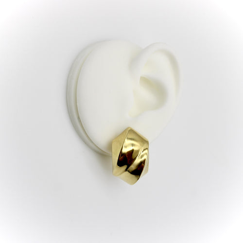 Boucles d'oreilles Bassani - Boucles d’oreilles sculpturales vintage en or jaune 18k 58 Facettes A1001L