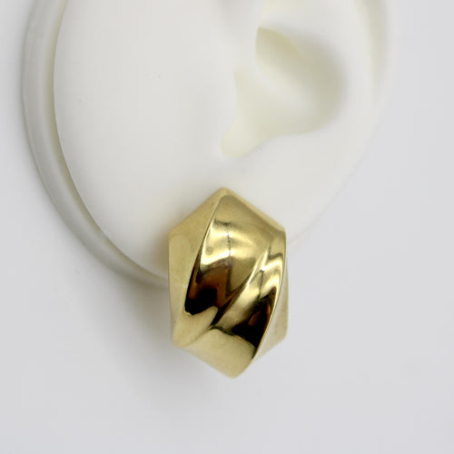 Boucles d'oreilles Bassani - Boucles d’oreilles sculpturales vintage en or jaune 18k 58 Facettes A1001L