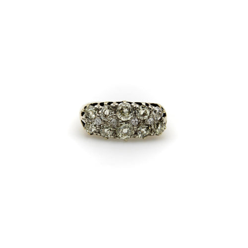 Bague 52 Bague victorienne - Motif allongé en or 18 carats et diamants taille ancienne 58 Facettes A1002L