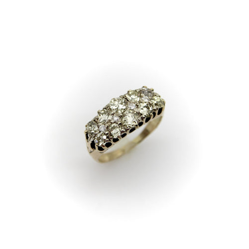 Bague 52 Bague victorienne - Motif allongé en or 18 carats et diamants taille ancienne 58 Facettes A1002L