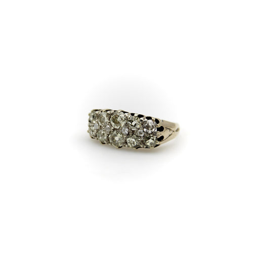 Bague 52 Bague victorienne - Motif allongé en or 18 carats et diamants taille ancienne 58 Facettes A1002L