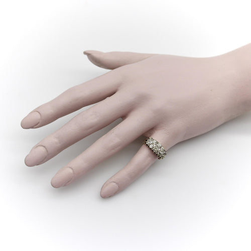 Bague 52 Bague victorienne - Motif allongé en or 18 carats et diamants taille ancienne 58 Facettes A1002L