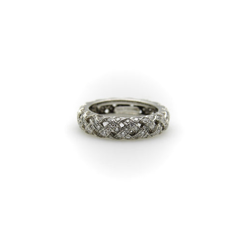 Bague 53 Tiffany & Co. - Bague alliance éternité en platine PT950 sertie de diamants 58 Facettes A1002J