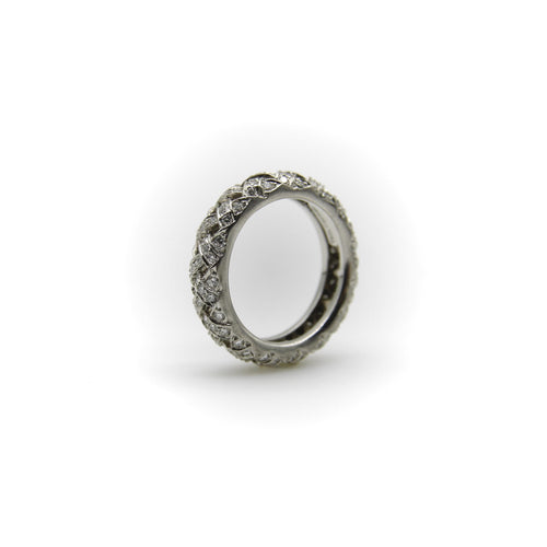 Bague 53 Tiffany & Co. - Bague alliance éternité en platine PT950 sertie de diamants 58 Facettes A1002J