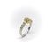 Bague 52 Bague en or 18K avec diamant jaune ovale et diamants 58 Facettes