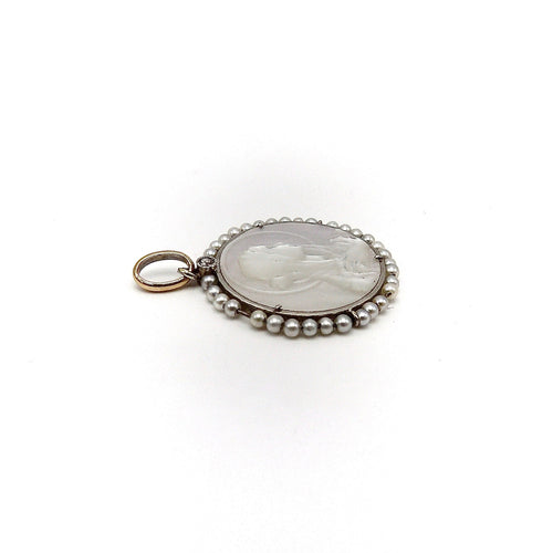 Pendentif Médaille Madonna - Pendentif en or jaune 18 carats et platine 58 Facettes