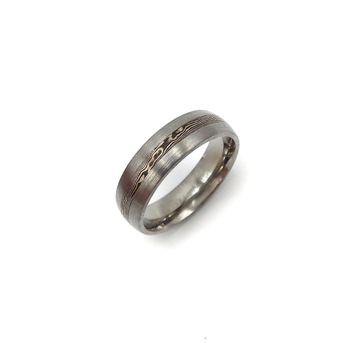 Bague 62 Lashbrook - Bague jonc bombée en titane avec incrustation 14k 58 Facettes