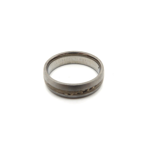 Bague 62 Lashbrook - Bague jonc bombée en titane avec incrustation 14k 58 Facettes