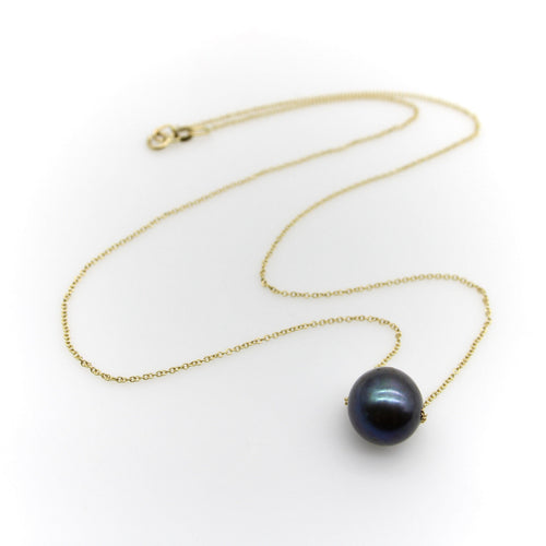 Collier Collier en or 14K avec perle noire des mers du Sud 58 Facettes