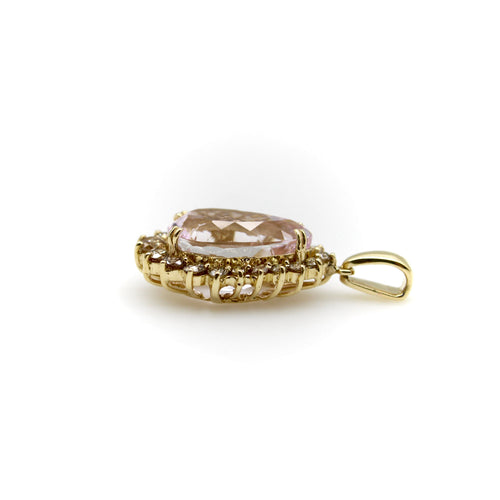 Pendentif Pendentif vintage en or 14 carats, kunzite et diamants cognac 58 Facettes