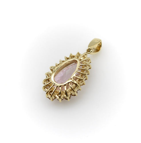 Pendentif Pendentif vintage en or 14 carats, kunzite et diamants cognac 58 Facettes