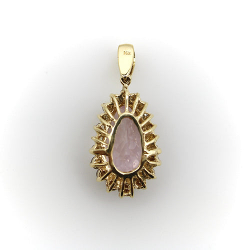 Pendentif Pendentif vintage en or 14 carats, kunzite et diamants cognac 58 Facettes