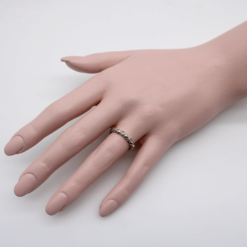 Bague 53 Bague vintage en or blanc 14k à diamants 58 Facettes