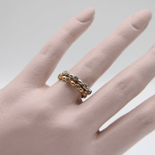 Bague 53 Bague vintage en or blanc 14k à diamants 58 Facettes