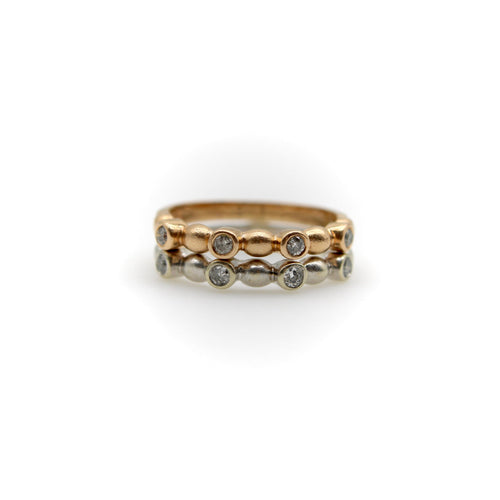 Bague 53 Bague vintage en or blanc 14k à diamants 58 Facettes