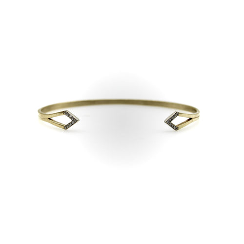 Bracelet Kimberly Doyle - Bracelet jonc en or 14 carats à pointes serties de diamants 58 Facettes A2001T