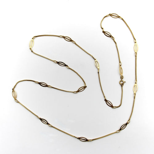 Collier Chaîne vintage à maillons fantaisie en or 18 carats, 80 cm 58 Facettes