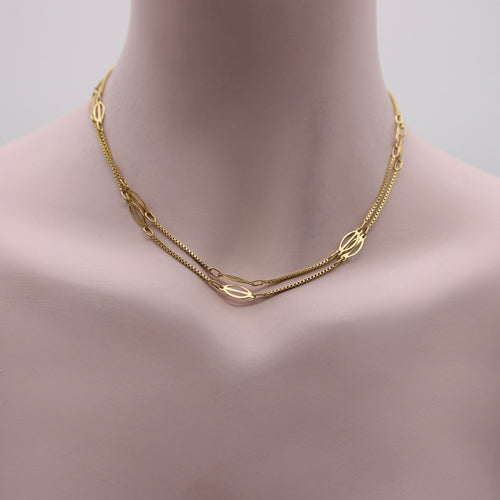 Collier Chaîne vintage à maillons fantaisie en or 18 carats, 80 cm 58 Facettes