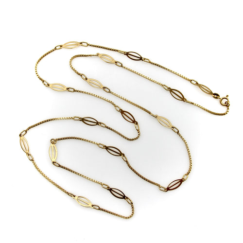 Collier Chaîne vintage à maillons fantaisie en or 18 carats, 80 cm 58 Facettes