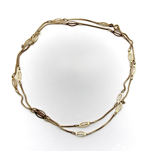 Collier Chaîne vintage à maillons fantaisie en or 18 carats, 80 cm 58 Facettes